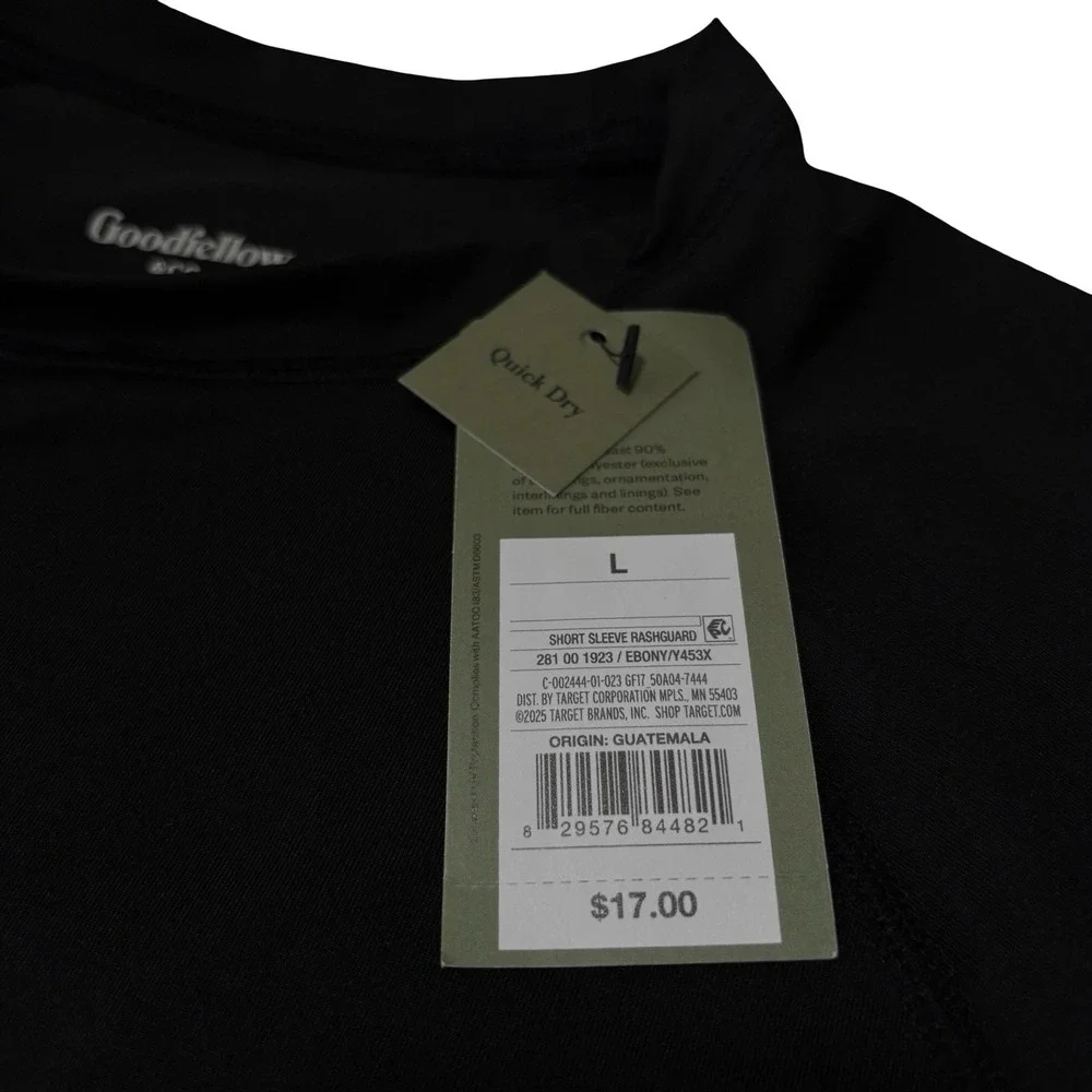 NWT Goodfellow & Co Men's UPF 50+ Quick Dry Swim Tee Rash Guard Shirt Sz L 22x29